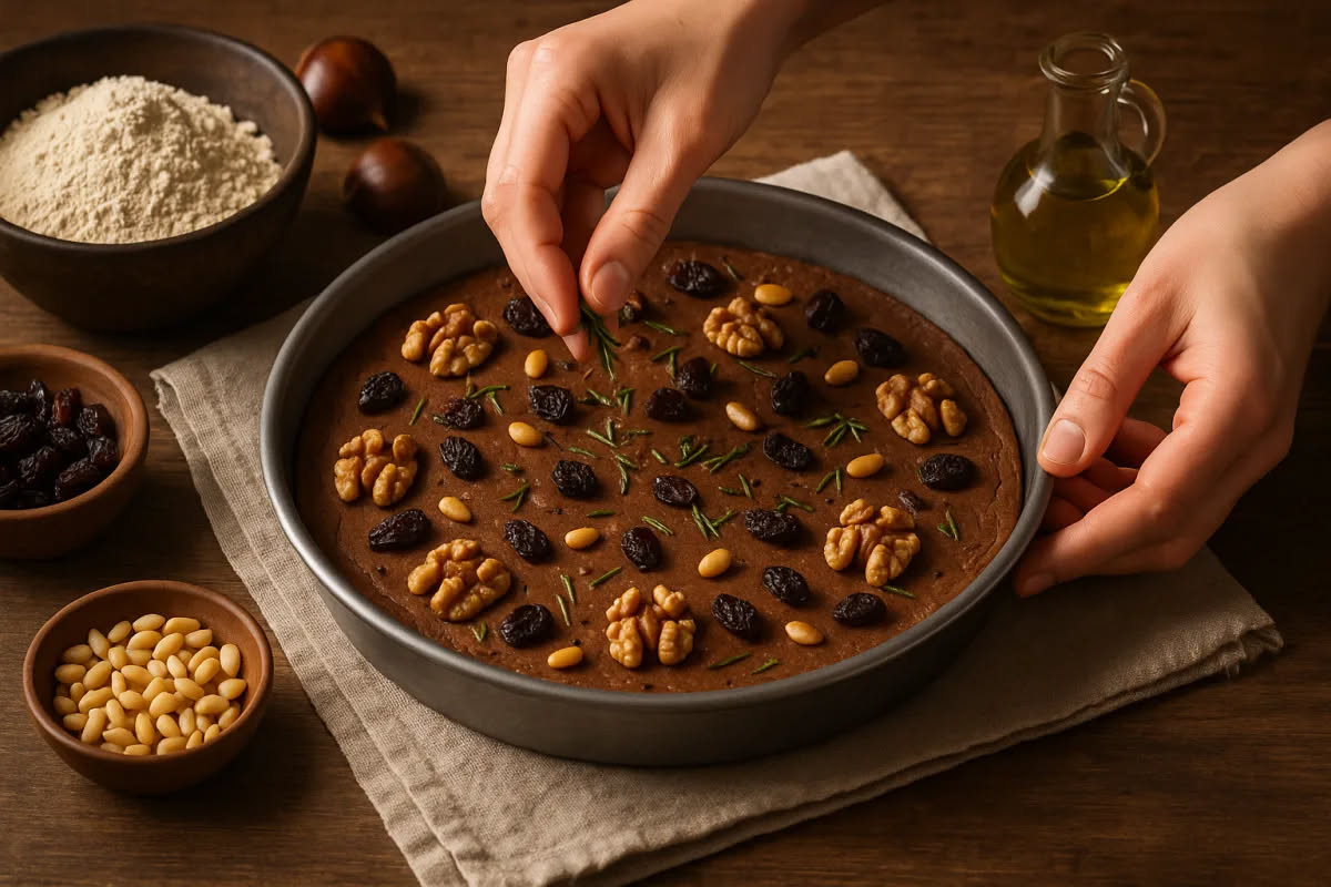 Teglia in acciaio scuro con bordi bassi contenente pizza al padellino appena sfornata, con cornicione dorato e formaggio fuso visibile