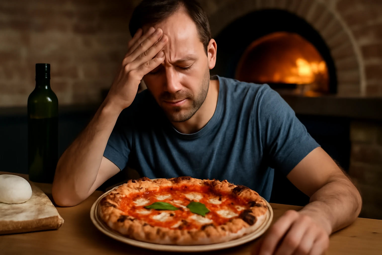 Due pizze margherita tagliate a spicchi, una con cornicione gonfo e macchie nere da legna, l'altra con cottura uniforme e marrone omogeneo da forno elettrico