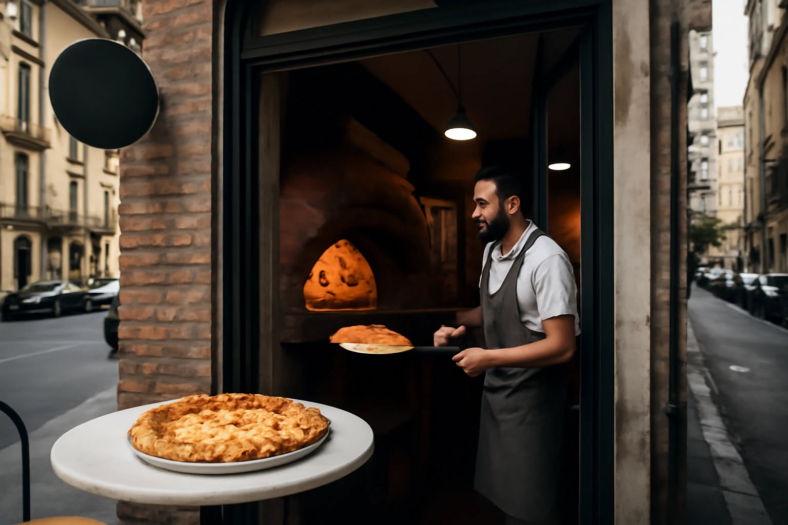 Impasto di pizza in ciotola di vetro durante le fasi di lievitazione, da compatto a gonfio, con bolle d'aria visibili nella struttura gluten